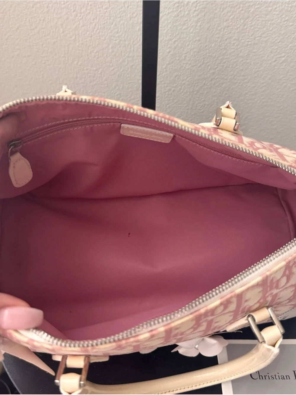 authentic CHRISTIAN DIOR Monogram Girly Boston in Pink.